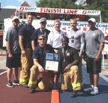 Firefighters in the Finish Line